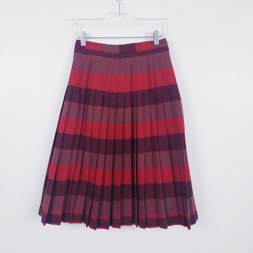Vintage 1950s Pendleton Turnabout Skirt Reversible Tartan Plaid Wool Skirt